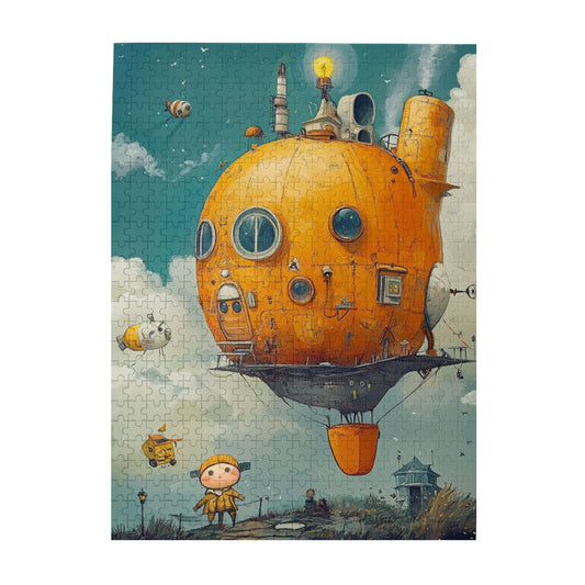 Fantasy Aircraft Jigsaw Puzzle - 500-Piece Artistic Creation Puzzle, Explore the Wonders of the Sky
